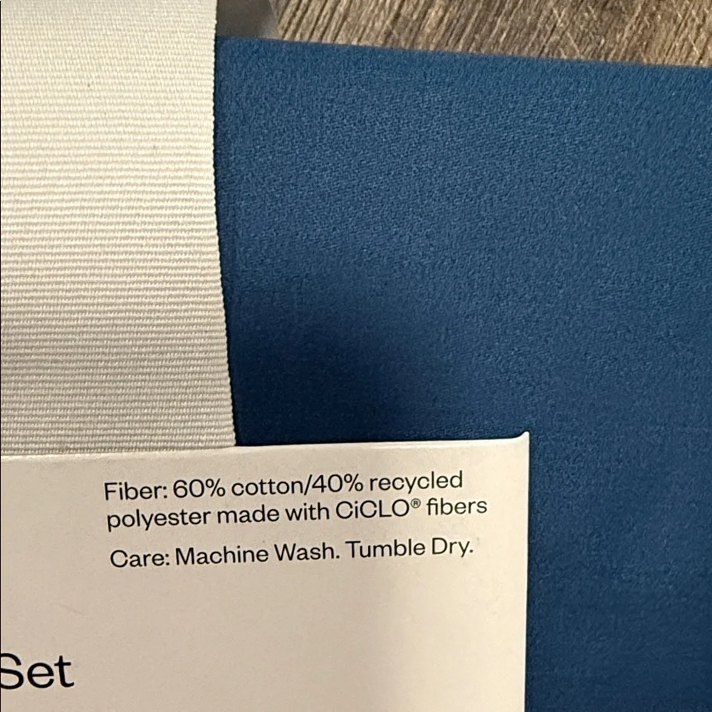 3 pc Room Essentials cotton blend Two-Tone Blue Duvet king Cover Set